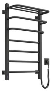 Elektrický sušák na ručníky s termostatem FORTIS 155W 80x48 cm černá pravá