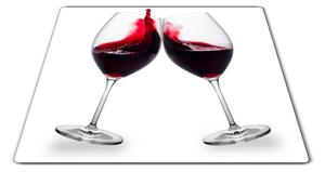 Skleněné prkénko sklenice červeného vína - 30x20cm