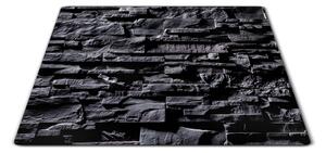 Skleněné prkénko tmavě šedá kamenná zeď - 30x20cm