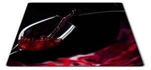 Skleněné prkénko sklenice červeného vína - 30x20cm