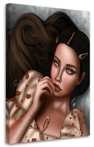 Obraz na plátně Modrooká žena - Crislainy Reis Silva Rozměry: 40 x 60 cm