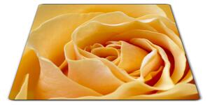 Skleněné prkénko květ žluté růže - 30x20cm