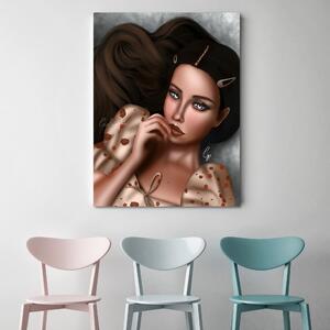 Obraz na plátně Modrooká žena - Crislainy Reis Silva Rozměry: 40 x 60 cm