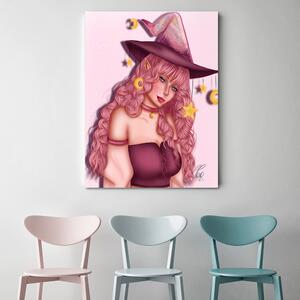 Obraz na plátně Růžová čarodějnice - Crislainy Reis Silva Rozměry: 40 x 60 cm
