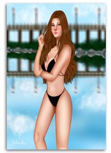 Obraz na plátně Dívka na pláži - Crislainy Reis Silva Rozměry: 40 x 60 cm