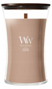 WoodWick sójová vonná svíčka velká Cashmere 610 g Dřevěný knot