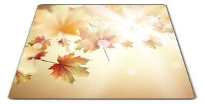 Skleněné prkénko javorové listí v září slunce - 30x20cm