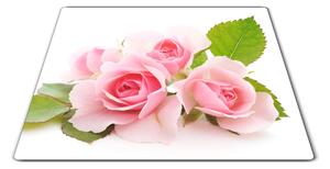 Skleněné prkénko květ růžové růže - 30x20cm