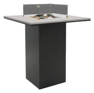 Stůl s plynovým ohništěm COSI - typ Cosiloft barový stůl černý rám / šedá deska