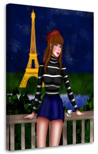 Obraz na plátně Dívka v Paříži - Crislainy Reis Silva Rozměry: 40 x 60 cm