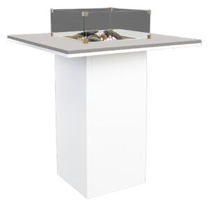 Stůl s plynovým ohništěm COSI - typ Cosiloft barový stůl bílý rám / šedá deska