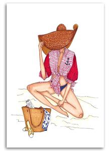 Obraz na plátně Relaxace žen na pláži - Gisele Oliveira Fraga Baretta Rozměry: 40 x 60 cm