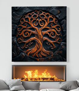 Obraz na plátně - Strom života Ciriel, dřevo styl FeelHappy.cz Velikost obrazu: 40 x 40 cm