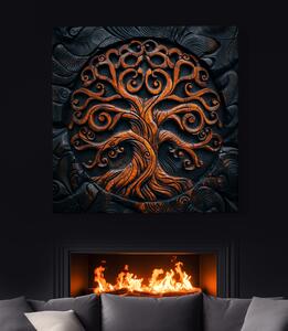 Obraz na plátně - Strom života Ciriel, dřevo styl FeelHappy.cz Velikost obrazu: 40 x 40 cm