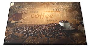 Skleněné prkénko dekorace Coffee a káva - 30x20cm