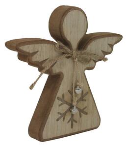 Dekorace dřevěná anděl natur s vločkou 2009282