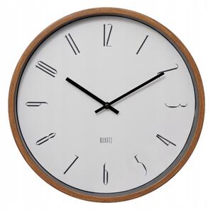 NÁSTĚNNÉ HODINY BÍLÉ MINIMALISTICKÉ Ø 35 CM S ARABSKÝMI ČÍSLICEMI