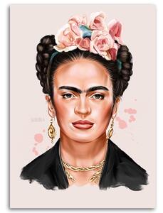 Obraz na plátně Frida v odstínech růžové - Svetlana Gracheva Rozměry: 40 x 60 cm