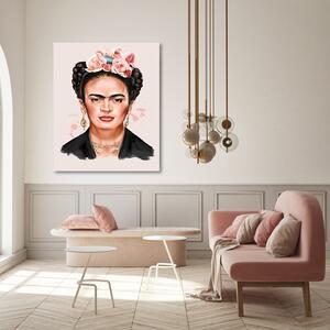 Obraz na plátně Frida v odstínech růžové - Svetlana Gracheva Rozměry: 40 x 60 cm
