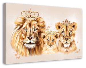 Obraz na plátně Královská lví rodina - Svetlana Gracheva Rozměry: 60 x 40 cm
