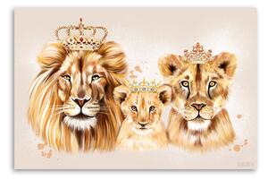 Obraz na plátně Královská lví rodina - Svetlana Gracheva Rozměry: 60 x 40 cm