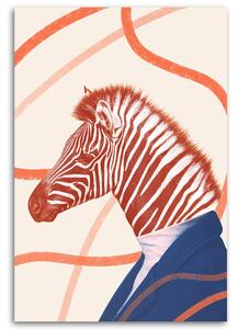 Obraz na plátně Zebra Oranžová zvířecí abstrakce - Bryantama Art Rozměry: 40 x 60 cm