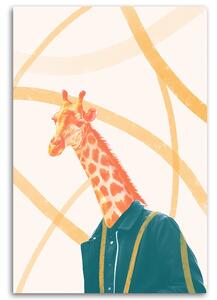Obraz na plátně Žirafí hlava Žlutá zvířecí abstrakce - Bryantama Art Rozměry: 40 x 60 cm