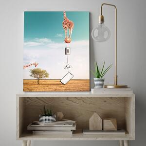 Obraz na plátně Žirafa, míč a elektronika - Bryantama Art Rozměry: 40 x 60 cm