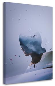 Obraz na plátně Muži Ptáci Nebe Abstrakce - Bryantama Art Rozměry: 40 x 60 cm