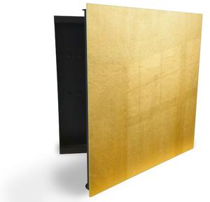 Glasdekor skříňka na klíče - zlatá betonová textura - Levé / Černá
