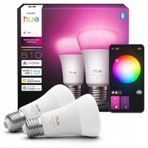 2x LED žárovka E27 6W 810lm RGB SMART Bílá a Barevná Philips HUE