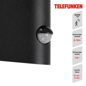 Telefunken 312505TF-LED Venkovní nástěnné svítidlo se senzorem LED/10W/230V IP44