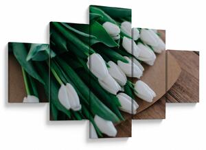 Obraz kytice bílých tulipánů (125x70 cm)