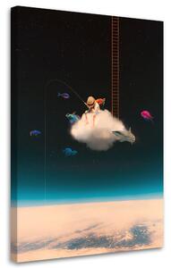 Obraz na plátně Cosmos Fish Cloud Angler Cosmos Earth - Bryantama Art Rozměry: 40 x 60 cm