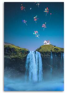 Obraz na plátně Vodopád Balóny Home Krajina - Bryantama Art Rozměry: 40 x 60 cm