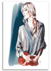 Obraz na plátně Krásná blondýnka Módní žena - Irina Sadykova Rozměry: 40 x 60 cm