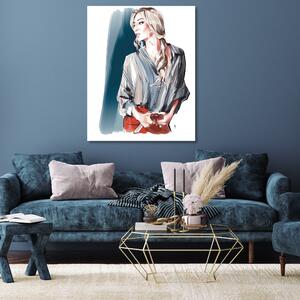 Obraz na plátně Krásná blondýnka Módní žena - Irina Sadykova Rozměry: 40 x 60 cm