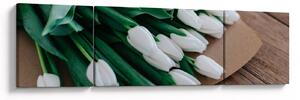 Obraz kytice bílých tulipánů (170x50 cm)