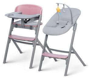 KINDERKRAFT SELECT-Dětská jídelní židle LIVY Premium Aster pink + lehátko CALMEE