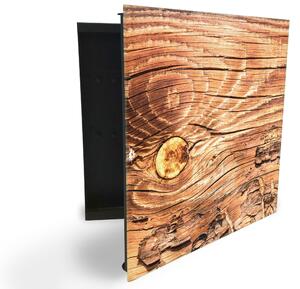 Glasdekor skříňka na klíče - staré rozpraskané dřevo - Pravé / Černá