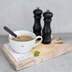Miska na polévku SRDÍČKO, černá, 750 ml Bastion Collections LI-SOUP-BO-001-BL