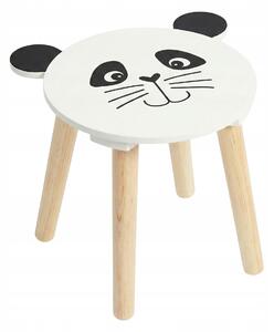 DĚTSKÁ DŘEVĚNÁ STOLIČKA MDF S MOTIVEM PANDY 28 X 28 X 27 CM