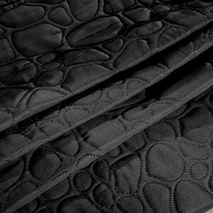 Černý přehoz na postel se vzorem STONE 200x220 cm