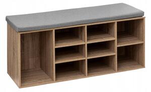 Botník s sedátkem 5five Simply Smart 105 x 49 x 34 cm dub přírodní, odstíny šedé