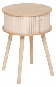 NOČNÍ STOLEK BÉŽOVÝ MDF MODERNÍ NYSOS S POSUVNÝMI DVÍŘKY 54X40 CM