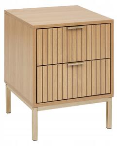 Noční stolek 5five Simply Smart béžový matný se 2 zásuvkami 40x40x52,5 cm