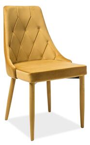 Jídelní čalouněná židle REX velvet žlutá curry