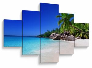 Obraz pláže na Praslin ostrově (125x70 cm)