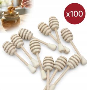Dřevěná lžička na med 10 cm SADA 100 kusů