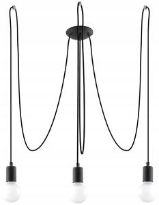 Sollux Závěsná lampa EDISON 3 E27 - černá